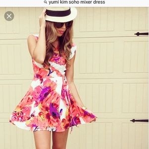 Yumi Kim Pink Orange Floral Mini Dress